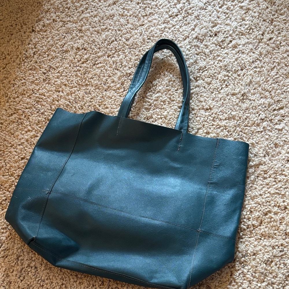 NWOT Vera Pelle Teal Tote Bag from florence italy